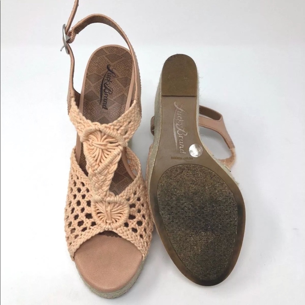 LUCKY BRAND Crochet Wedge Strap Heels Espadrilles - Picture 8 of 8